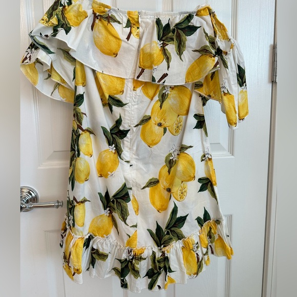 ASOS Parisian Lemon Print Off Shoulder Ruffle Dress - Picture 4 of 6